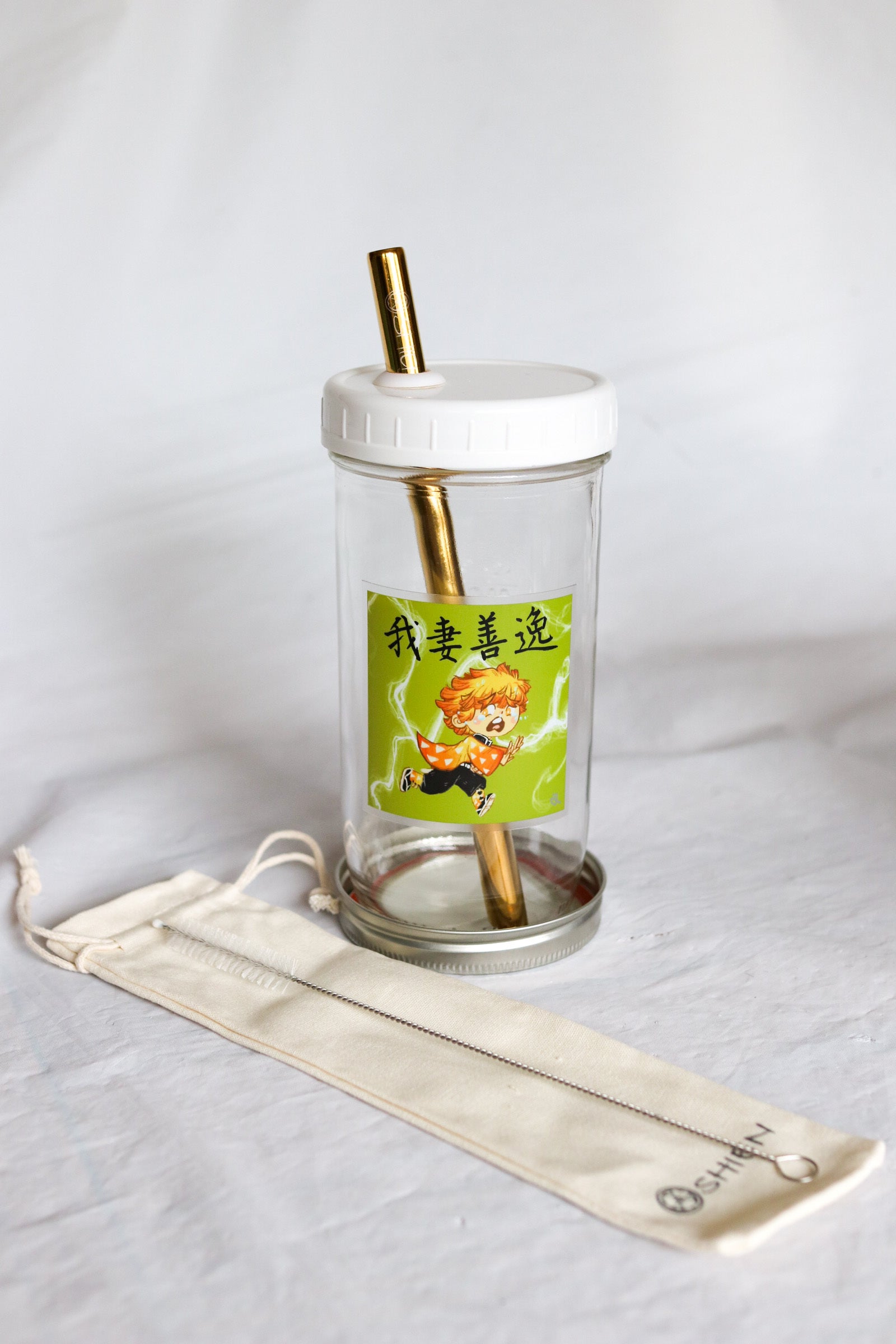 Reusable Bubble Tea Cup With Bevel Cut Stainless Steel Straw 